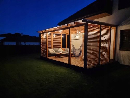 Pavilions, shelters, roofs Roof TG wooden constructions Wood 300 x 600 x 260 cm