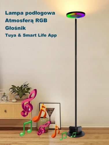 Light Bulbs & Garden Lighting - Floor Lamp, TUYA APP Floor Lamp with RGB Atmosphere, Speaker, Speaker