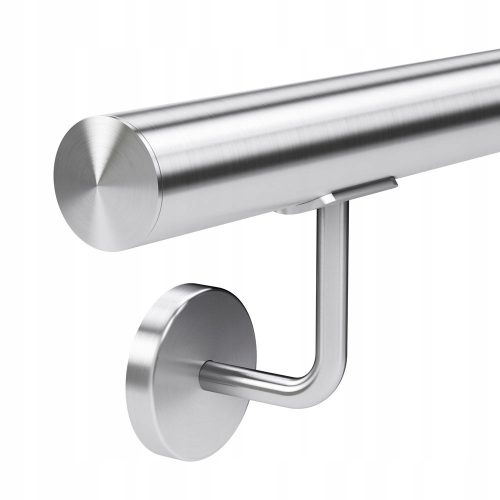 Wall railing 200 cm made of stainless steel + cover for mounting holes