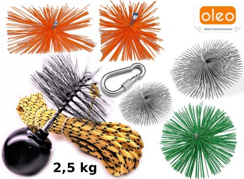 Chimney cleaning kit. Ball 2.5 kg 12 m metal/PVC brush