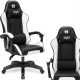  IMBA Seat Strider Gaming Chair, Black and White Eco-Leather