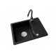 Abcagd Domio single-bowl sink, black granite