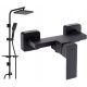 Valvex ARS Black black shower faucet + Noven range exposed shower set