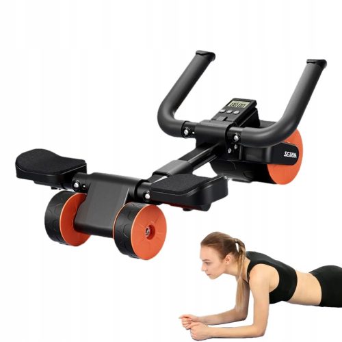  Abdominal muscle exercise wheel Plank ABS wheel with timer + mat