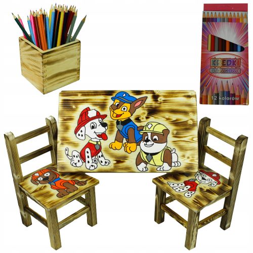  SET TABLE, DESK CHAIRS, CHILDREN'S WOODEN CHAIRS FOR THE ROOM