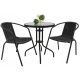 A set of garden and patio furniture Garden furniture set Contrast black metal 3-piece.