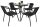 A set of garden and patio furniture Garden furniture set contrast metal BERGAMO black 5-piece.