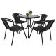 A set of garden and patio furniture Garden furniture set contrast metal BERGAMO black 5-piece.