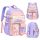  Lukoss school backpack with multiple compartments. Purple tones