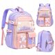  Lukoss school backpack with multiple compartments. Purple tones