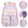 Durable Multi-Compartment Pink and Purple School Backpack for Grades 4-6