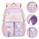 Durable Multi-Compartment Pink and Purple School Backpack for Grades 4-6