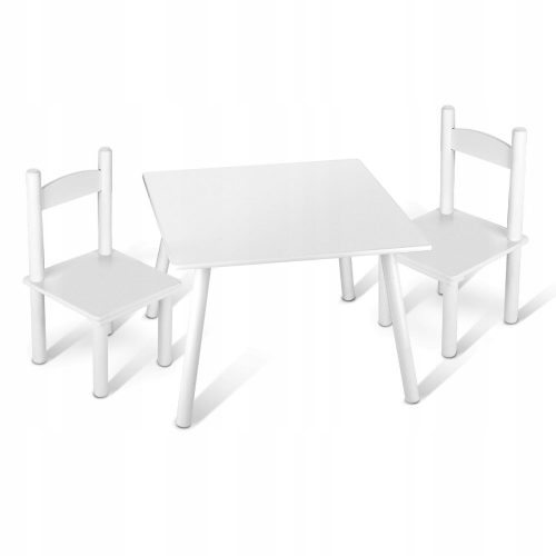  Children's table + 2 chairs, white