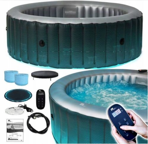 Whirlpool, Garden Whirlpool Inflatable Round Pool with Hydromassage MSpa 930 l