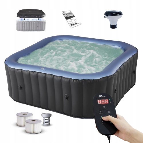 Whirlpool, Garden Whirlpool Square Inflatable Hydromassage Pool MSpa 650 l