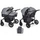  Stroller for twins 2in1 SAXO Riko Basic TWO GONDOLAS TWO SEATS + BAG