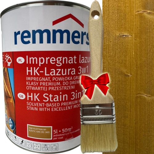 Remmers Impregnation, Wood Azure Blue Rustic Oak + Straight Flat Brush 5904122341216 5 cm