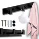 BATHROOM HANGER FOR WALL TOWELS, HANDLE, BLACK METAL HOOK, LOFT