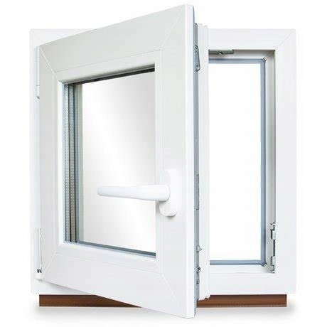 PVC WINDOW RU Left 600x600 / 60x60 WHITE, HANDMADE