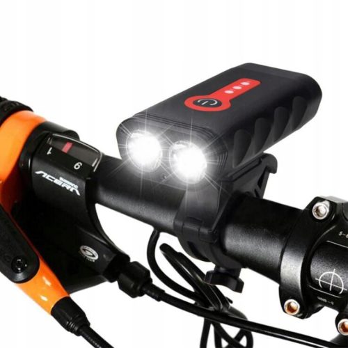  Set of bicycle lights front + rear, waterproof