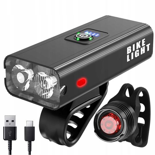  Gemson bicycle lighting SET REAR + FRONT + POWERBANK + USB 2200 lm battery