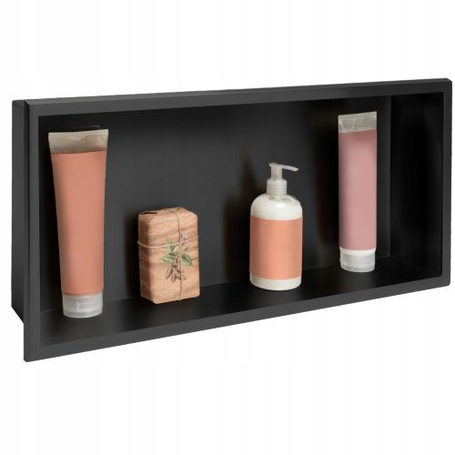 MOUNTED BATHROOM SHELF 30x60 BLACK BLACK - REA