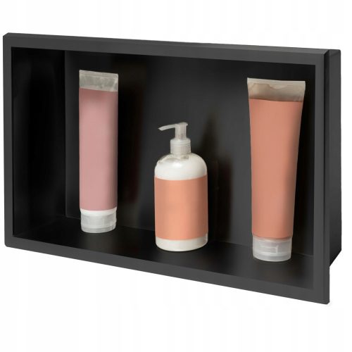 MOUNTED BATHROOM SHELF 30x45 BLACK BLACK - REA