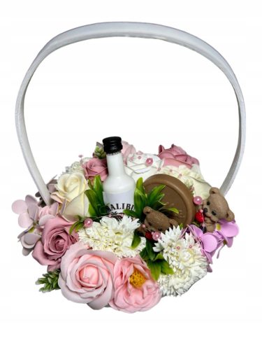 Bouquet for birthday, gift, grandmother's day, women's day, soap flowers in a basket