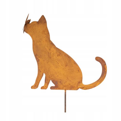  CAT BUTTERFLY CORTEN METAL GARDEN DECORATIONS OUTDOOR STANDING FIGURE