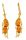  Gold-plated silver earrings long hanging with amber English leaf FILM