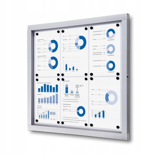 Outdoor pin board, 6 x A4, magnetic information board