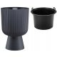  FLOWER POT WITH MIKA KELI 3D INSERT, 40CM ANTHRACITE