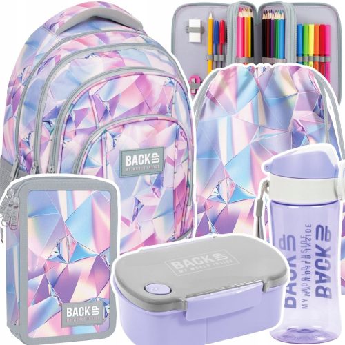  Backup School Backpack with Multiple Compartments Purple, Pink, Grey and Silver Tones, Multicolored 26 l + 4 more products