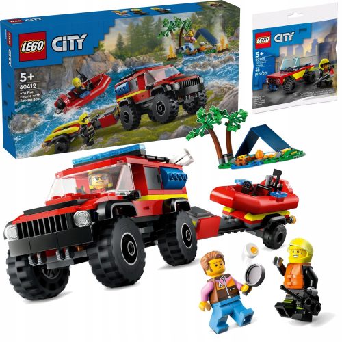  60412 4X4 FIRE TRUCK WITH RESCUE BOAT + LEGO City 30585 City