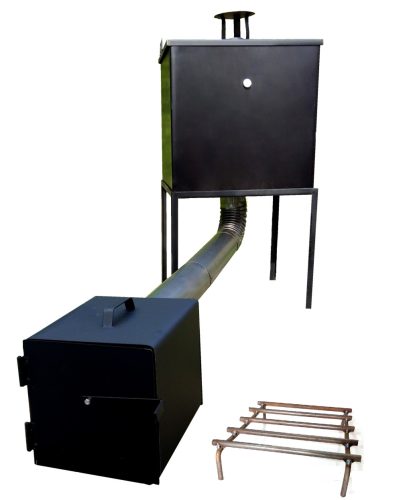  GARDEN SMOKEHOUSE STEEL METAL HOME 50x50x50 + GRATE IN THE FIREPLACE