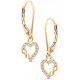  BEAUTIFUL GOLD HANGING EARRINGS WITH HEARTS AND INFINITY 14KT 585