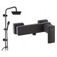 Valvex ENZO BLACK black shower faucet + BERG range exposed shower set