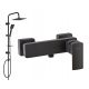 Valvex ENZO BLACK black shower faucet + Laveo Drop exposed shower set