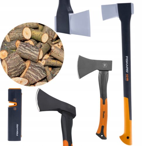 Spaltäxte, Zimmermannsäxte Fiskars Ax 70.9 cm 1.6 kg + Bradas Ax 39 cm 1 kg