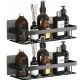  SET OF 2 PIECES BATHROOM HANGING SELF-ADHESIVE BATHROOM SHELF MADE OF METAL BLACK LOFT