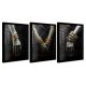 Pictures on the wall PICTURES FOR FRAMES WALL POSTER TRIPTIQUE SET BLACK AND GOLD WOMAN 73x159