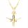  Gold Airplane Necklace Women's Chain with Airplane GOLD PLATED AU999