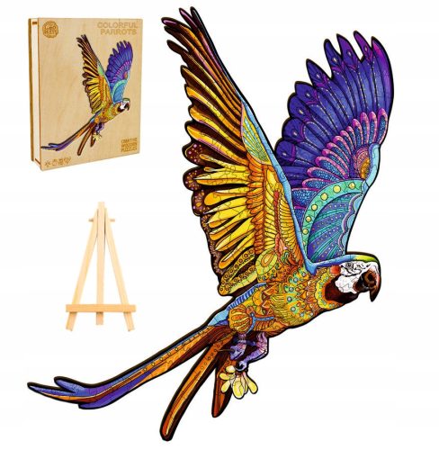  WOODEN PUZZLE FOR ADULTS LARGE 222 PIECES PARROTS WOODEN BOX