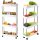 Bathroom, Kitchen Shelf, Shelf on Wheels, 4-Tier Cabinet with Hooks