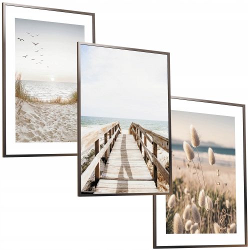 Images sur le mur 50x40 SET CADRE PEINTURES AFFICHE CADRE HERBE DE PAMPA PLAGE NATURE BOHO