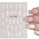  WHITE NAIL STICKERS MANICURE LACE FLOWERS LACE