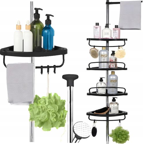 Songmics Telescopic Bathroom Shelf 25x35x305 cm white