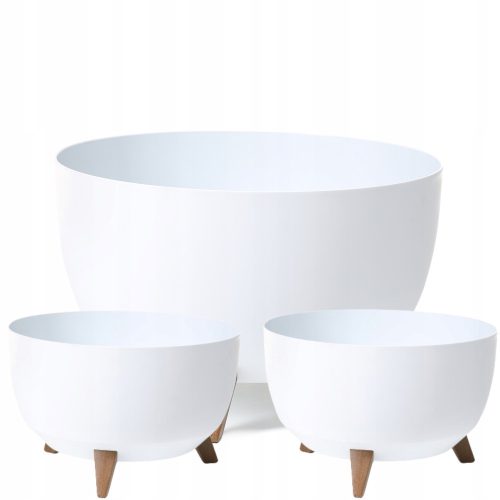 Pots and planters for outdoor and garden use Lamela flowerpot 29 cm x 29 x 23 cm diameter 29 cm plastic white + 2× Lamela flowerpot 24 cm x 24 x 20 cm diameter 24 cm plastic white