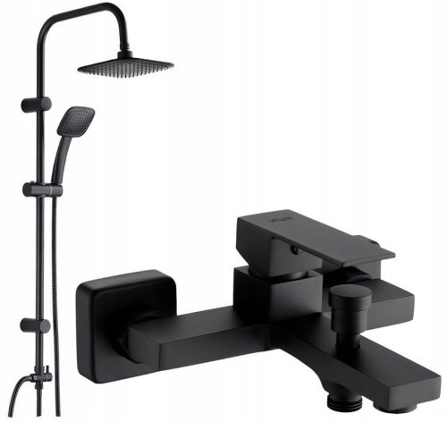 Valvex ARS single-lever wall-mounted bathtub faucet black + Kuchinox ONDO surface-mounted shower set