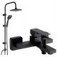 Valvex ARS single-lever wall-mounted bathtub faucet black + Kuchinox ONDO surface-mounted shower set